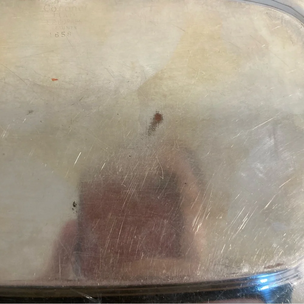 Vintage Silverplate on Copper Small Tray Coronet England E.P. Cottagecore Decor